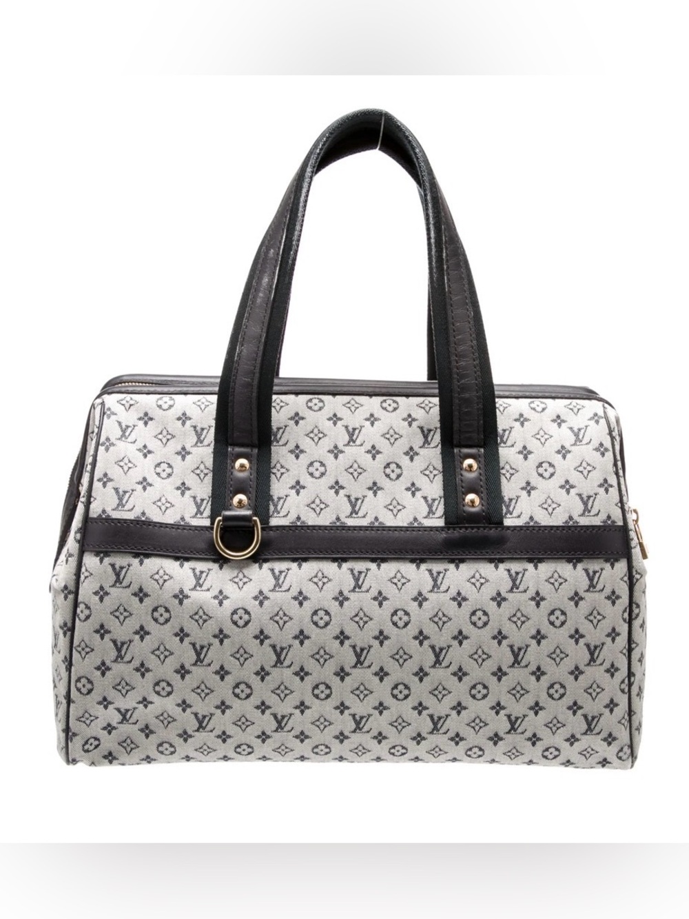 Louis Vuitton Monogram Mini Lin Navy Boston Top Handle Bag